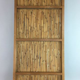 Japanese Bamboo Screen Panel Vtg Divider Door Wall Handmade Wood Frame R13