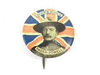 Antique Mafeking Baden Powell Metal Pin Badge Baldwin & Gleason Co