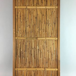 Japanese Bamboo Screen Panel Vtg Divider Door Wall Handmade Wood Frame R14