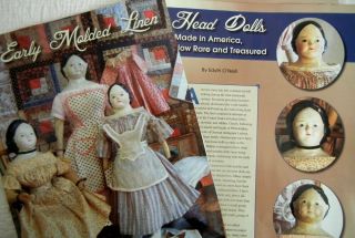 13p History Article - Antique American Molded Linen Head Dolls & Types - Izannah