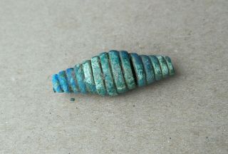 Ancient Rome - Greece.  Large Twisted Spiral Bead.  - Rare.  Green Patina