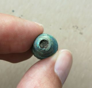 Ancient Rome - Greece.  Large Twisted Spiral Bead.  - RARE.  Green Patina 4