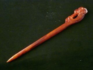 6.  5 Inches Chinese Old Jade Hand Carved Ruyi Hairpin G226
