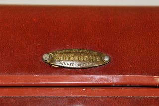 Samsonite Vintage Luggage Carmel Brown Overnight Train Case Makeup Retro 1950s 8