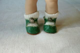 Vintage Vogue Ginny Green Center Snap Shoes - Greek Key Snap