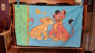 Vintage The Lion King Pillow Case Simba Nala 1990s Disney Standard Size