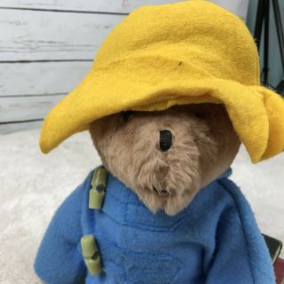 Paddington Bear Stuffed Plush Blue Coat Yellow Hat 1970s Vtg Toy Eden