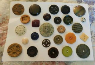 Antique Vintage Colorful 26 Celluloid,  Bakelite,  Plastic Perfect Large Buttons