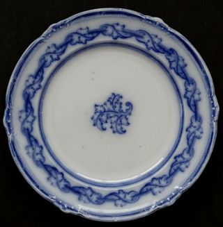 1800s Antique Flow Blue Transferware Entwined Leaf 10 " Plate By J Furnival & Co