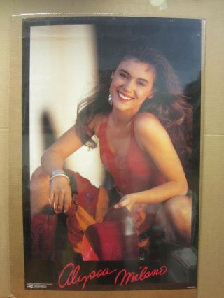 Alyssa Milano Hot Girl Man Cave Car Garage Vintage Poster 1990 4232