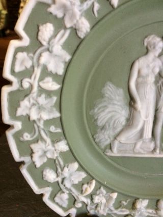 Antique Vintage Green White Jasperware Neo Classical Plate 2