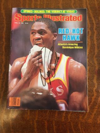 Dominique Wilkins Autographed Sports Illustrated April 28,  1986 W/coa