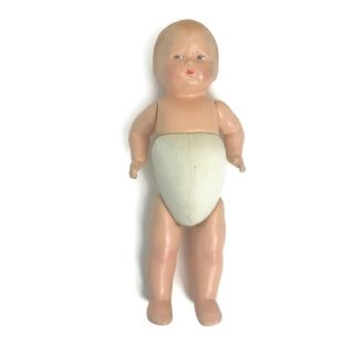 Vintage 1920s 1930s Effanbee Dolls Pouty Baby Boy Composition Cloth Doll 12 "