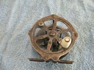 Antique Vintage Skeleton Fly Reel Marked Made In The Usa