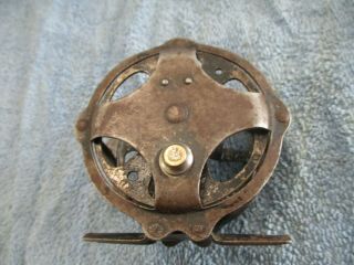 Antique Vintage Skeleton Fly Reel marked Made In The USA 5