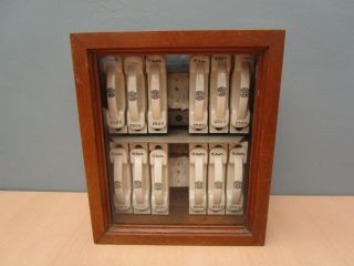 Vintage Tucker Telac Wooden Case Fuse Box With 12 Fuses