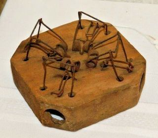 Antique Victor Choker 4 - Holed Wooden Mousetrap Exterminator - Cool For Display