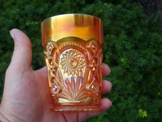 Antique Imperial Carnival Glass Fashion Marigold Tumbler 2
