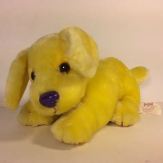 Lisa Frank 7 " Sitting Casey Yellow Lab Retriever Dog Plush Purple Nose Stuffed