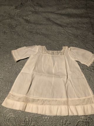 Antique Hand Made Faille Baby Dress With Hand Crocheted Trim