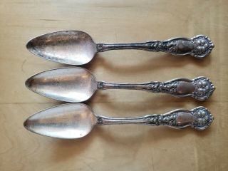 3 Antique,  Vintage Collectible Spoon 6 " Wm Rogers & Son Aa Silver Plate