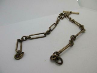 Antique Victorian 9ct Rolled Gold Double Albert Watch Chain 36cm Spares 29g K174