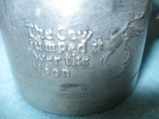 VINTAGE TIN BABY CUP NURSERY RHYME OLD MOTHER HUBBARD; COW JUMPED OVER THE MOON 2