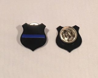 2 Thin Blue Line Shield Badge Style Pba Lapel Pin Tie Tack Police 2019