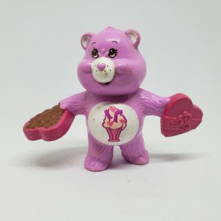 Vintage Care Bears Share Bear Box Of Chocolates Pvc Figure 1984 Miniature Mini