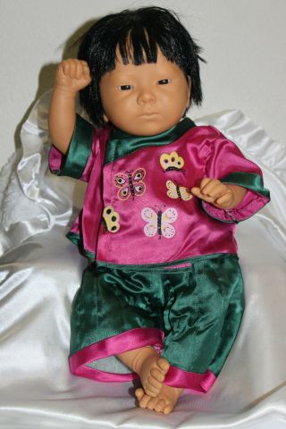 16  Vintage Furga Baby Boy Doll (1988) Asian,  Anatomically Correct