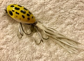 Fishing Lure Fred Arbogast Hula Dancer Rare Yellow Frog Tackle Box Crank Bait