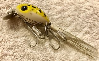 Fishing Lure Fred Arbogast Hula Dancer Rare Yellow Frog Tackle Box Crank Bait 3