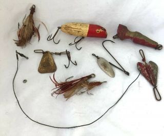 Vintage Antique Fishing Lures Fly Hooks A.  L.  & W.  Toronto Hildebrandt Hendryx