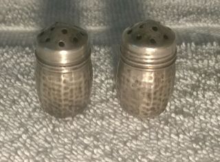 Antique Vintage Sterling Silver Mini Personal Salt Pepper Shakers