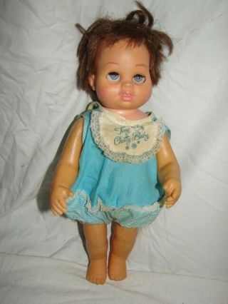 Vintage Vinyl Hard Plastic Doll Sleep Eyes 14 Inches Mattel Chatty Baby Brother