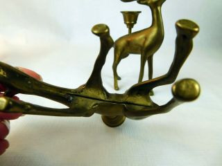 Set of 2 Vintage Brass Deer Buck & Doe Figures Candle Holders,  Candlesticks 4