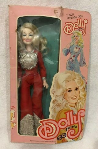 Vintage 1970s Goldberger Eg Dolly Parton 12 " Doll With Red Jumpsuit