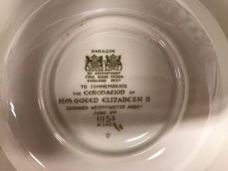 Antique & Exquisite Paragon Cup & Saucer - Queen Elizabeth Coronation Teacup 2