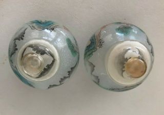 VINTAGE LARGE REVERSE HAND PAINTED JAPANESE GLASS SNUFF BOTTLES 4