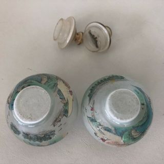 VINTAGE LARGE REVERSE HAND PAINTED JAPANESE GLASS SNUFF BOTTLES 7