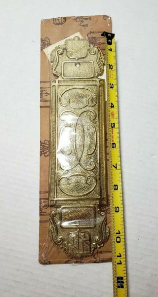 Victorian Finger Push Plate Solid Brass Ornate Design Heavy In Package
