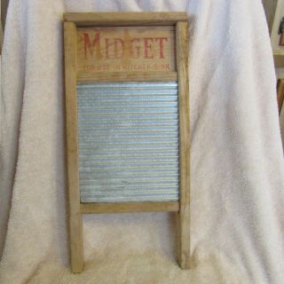 Vintage Midget National Washboard Co.  Wood Wash Board 442 Usa