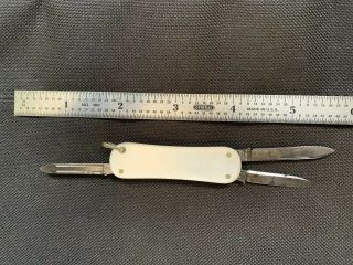 Vintage Antique Mother Of Pearl Mop 3 - Blade Knife E.  Weck & Son York Usa