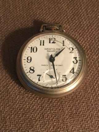 Vintage Westclox Scotty Pocket Watch Runs