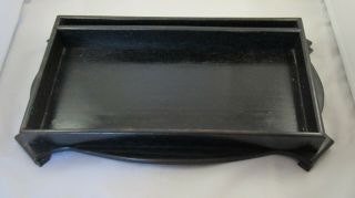Large Black Vintage Ebonised Wooden Desk Tidy / Dressing Table Tray C1900
