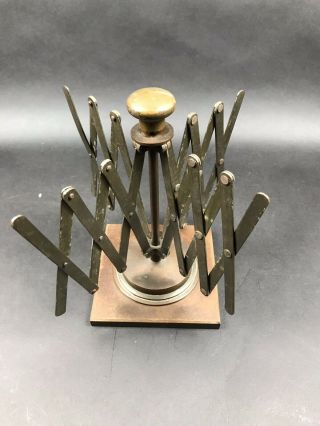 Victorian Antique Brass And Marble Wool Winder - Concertina Spinner