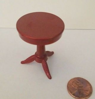 Renwal Brown Round Table Vintage Dollhouse Furniture Ideal Miniature Plastic L73