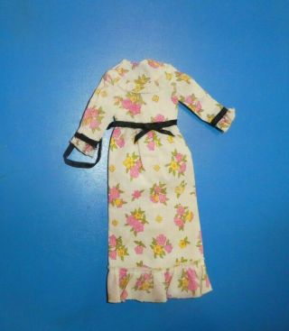 Vintage Barbie Skipper Doll - Mod Era Skipper 7775 White,  Pink Floral Maxi Dress