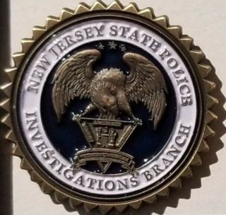 Njsp Jersey State Police Investigations Branch Antique Gold Lapel Pin