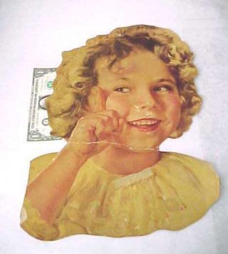Large Vintage Shirley Temple Cut - Out On Cardboard 16 " X 11 1/2 " Double Sided